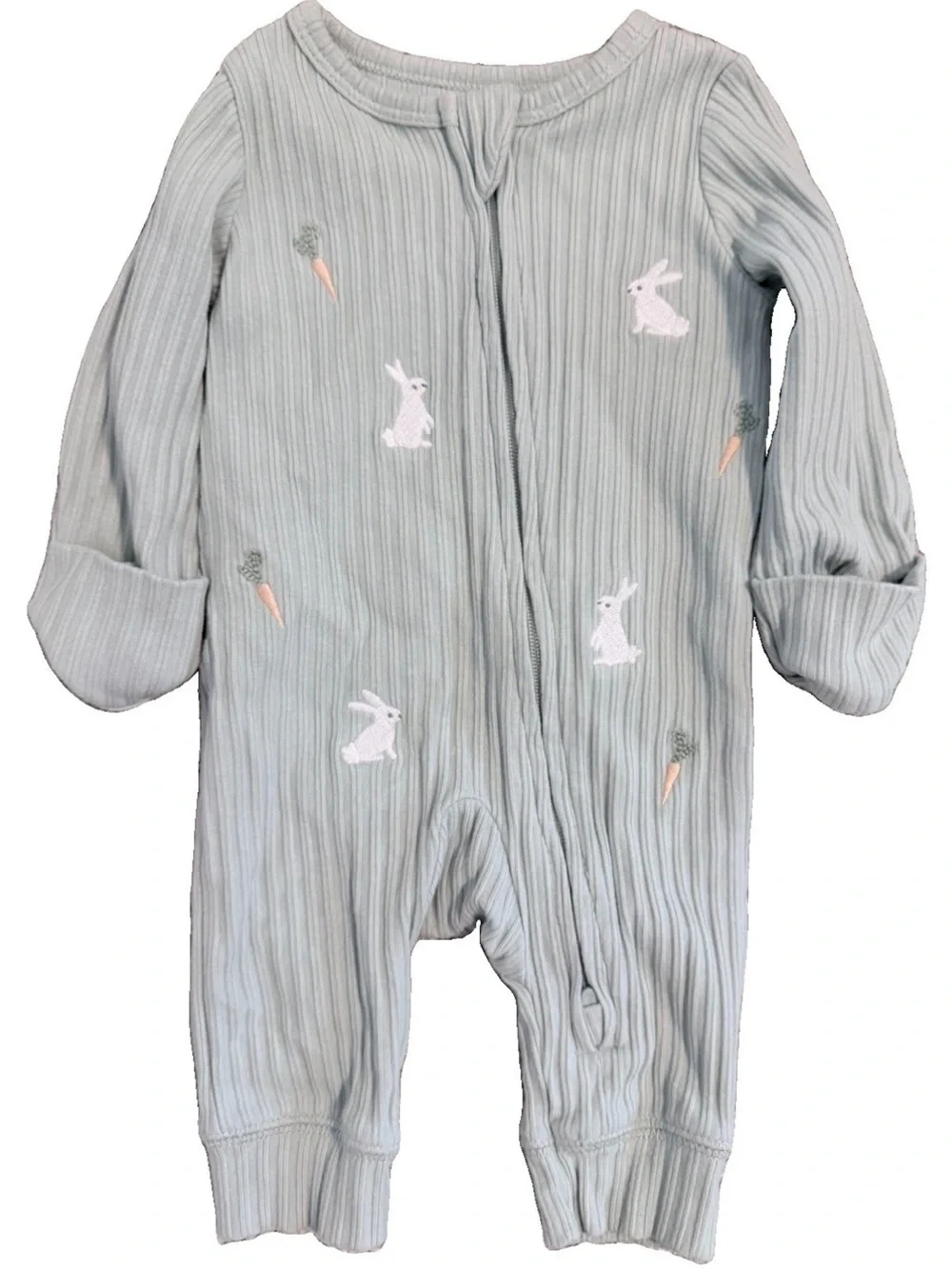 Carter's Newborn Just One You® Baby Bunny Embroidered Footless Romper Green EUC